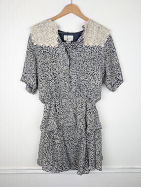 Liz Roberts Skirt Top Set Vintage Lace Printed Cottagecore Prairie Boho Size 10